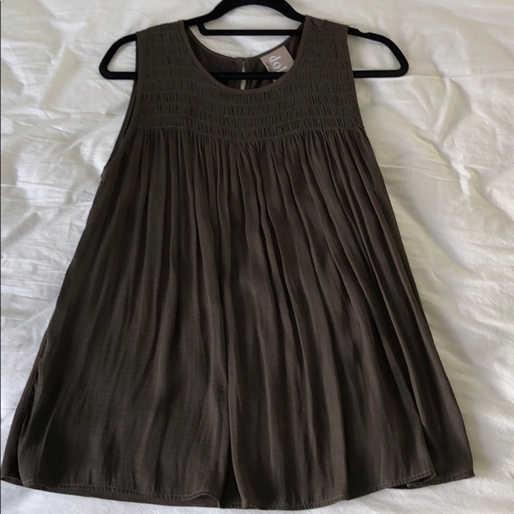 Dark olive green tank blouse